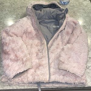 Reversible north face girls pink/gray jacket